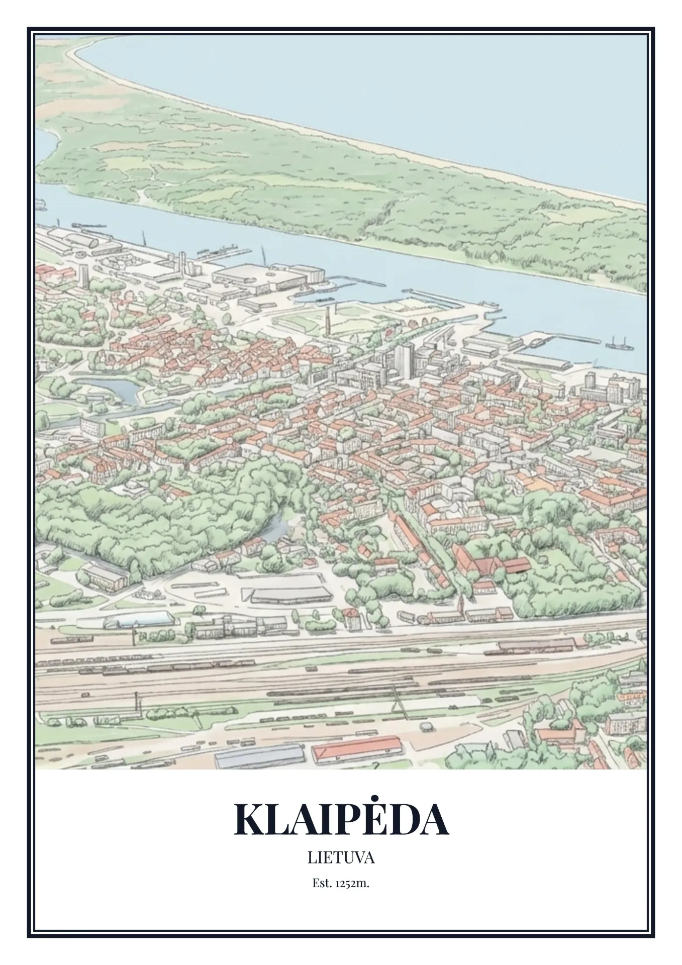 Klaipėda Town Poster (A1, Light)