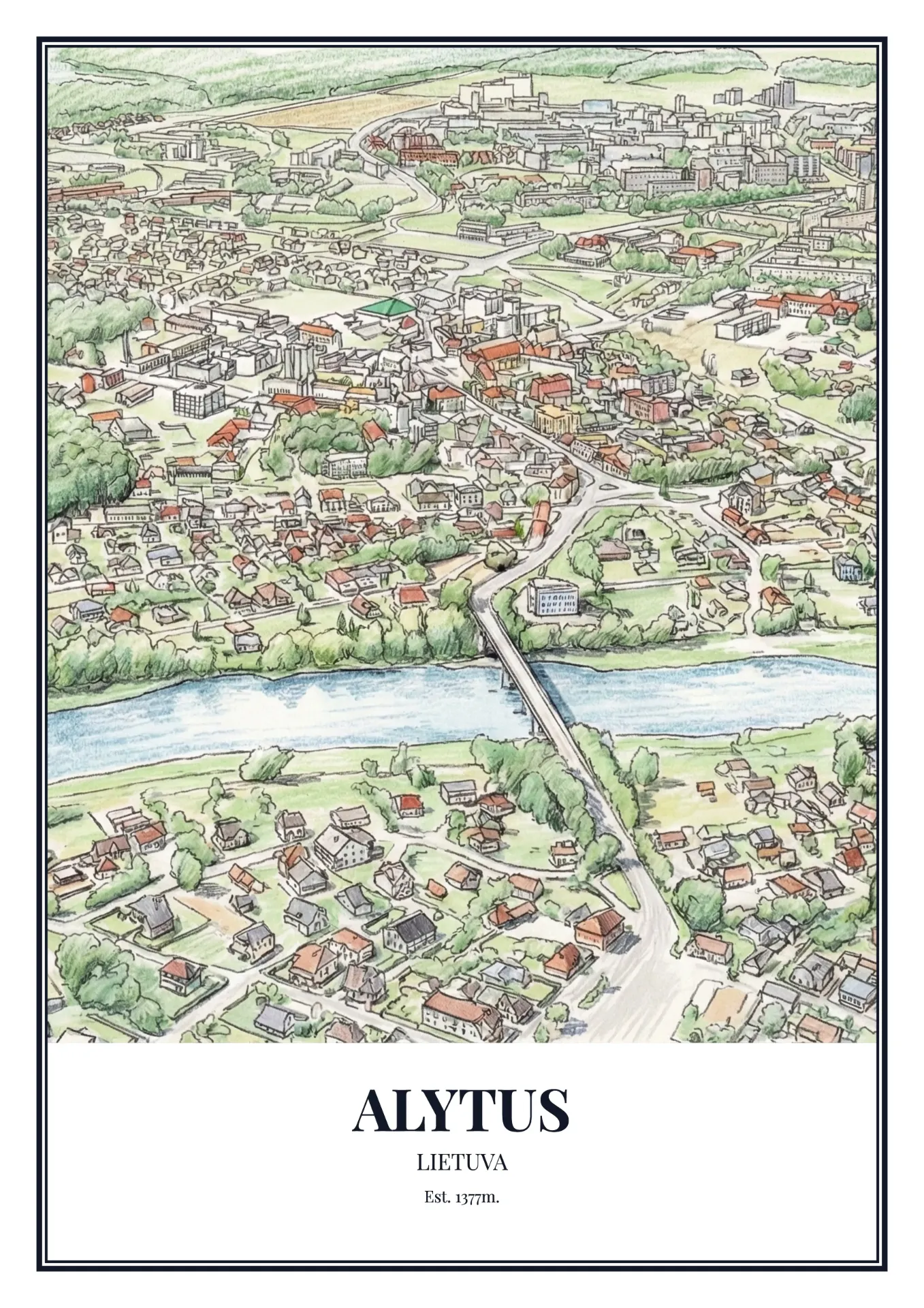 Alytus Town Poster (A1, Light)