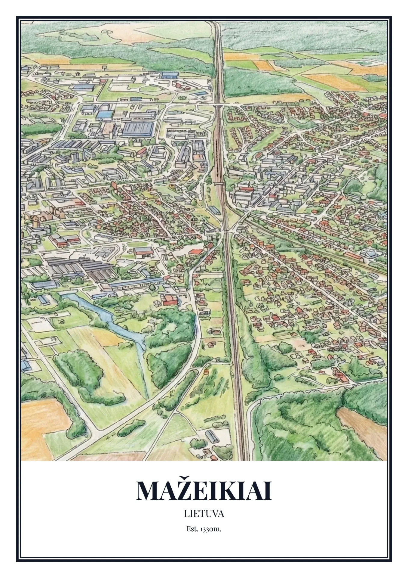 Mažeikiai Town Poster